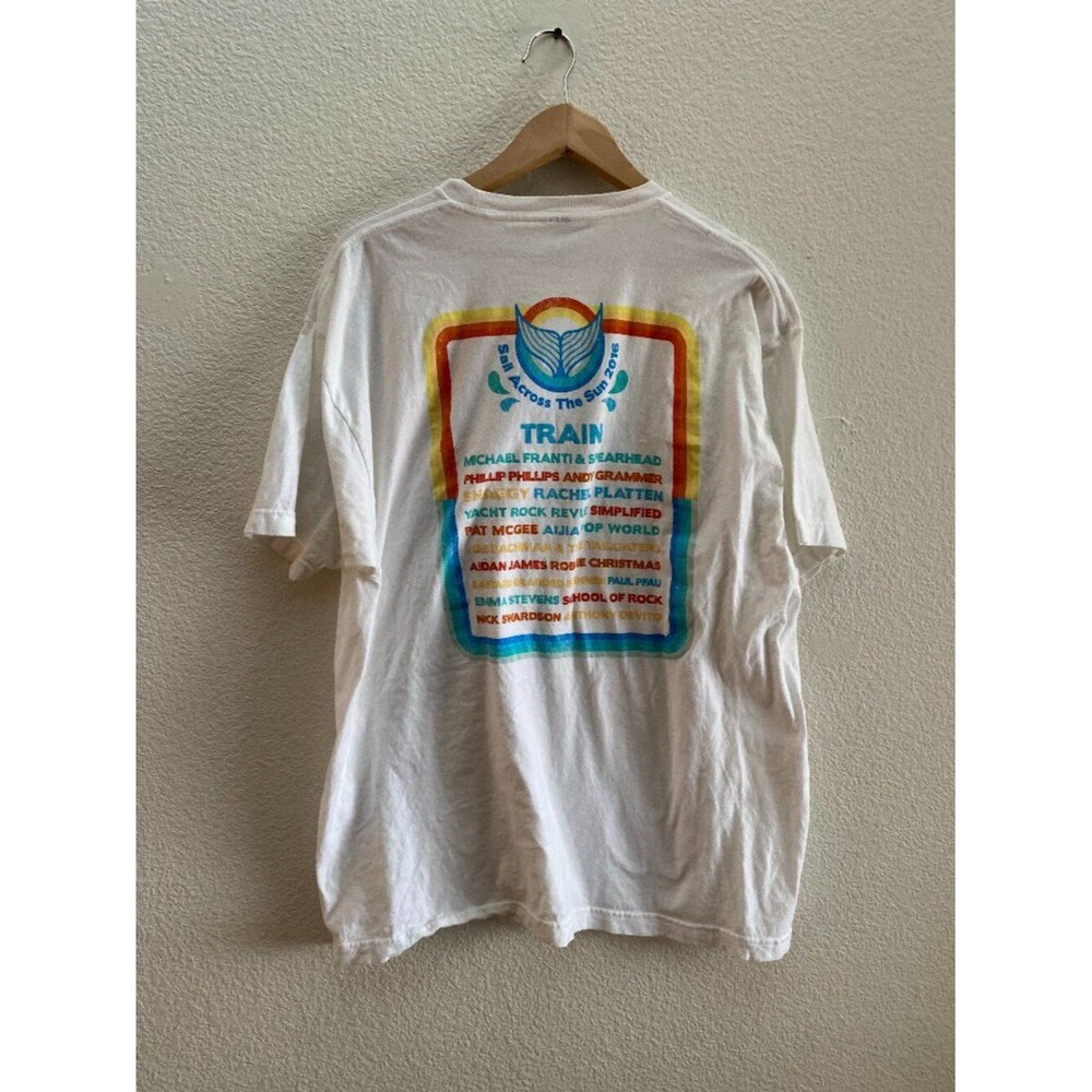 Train Sail Across The Sun 2016 Cruise T-Shirt Men's XL 2XL White Michael Franti